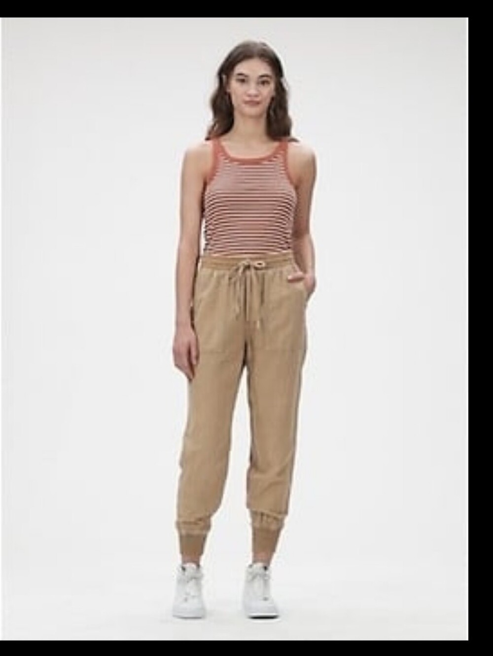 Gap Linen Light Brown Jogger Pants - Drawstring Waist Size XS